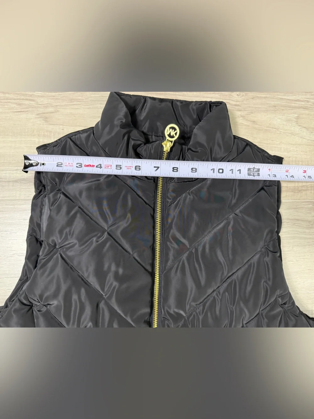 Michael Kors Black Quilted Puffer Vest with Gold Hardware
